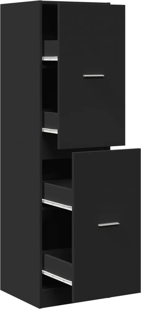 vidaXL Dulap de farmacie, negru, 40x41x144,5 cm, lemn prelucrat