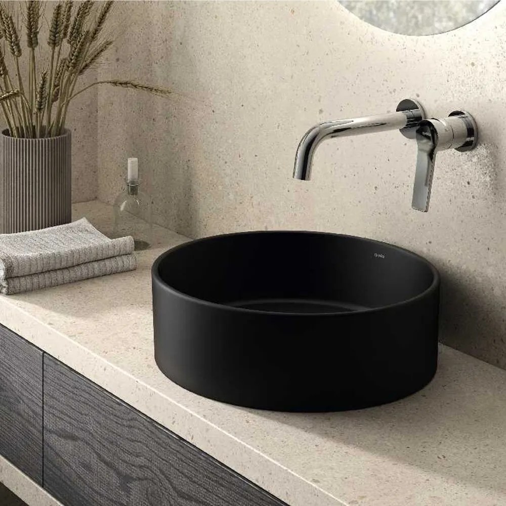 Lavoar pe blat Gala Hera finisaj negru mat 38 cm forma rotunda