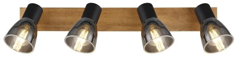 Plafoniera cu 4 spoturi directionabile design modern CLAUDE negru, maro