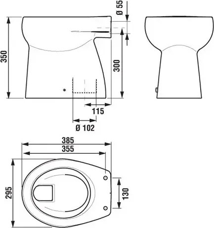Vas wc stativ pentru copii, evacuare verticala, alb, Jika Baby verticala