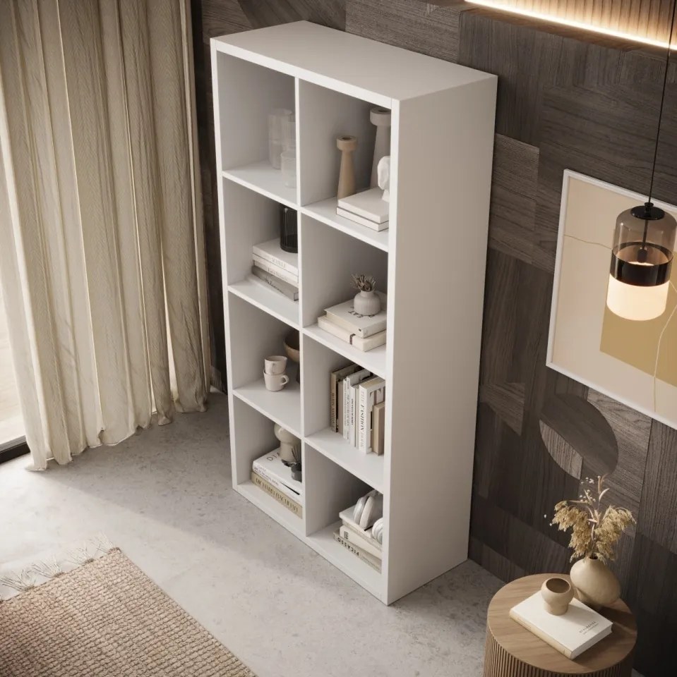 Bibliotecă, 77x150 cm, Cleo V, ADRK Furniture (Culoare: Alb)
