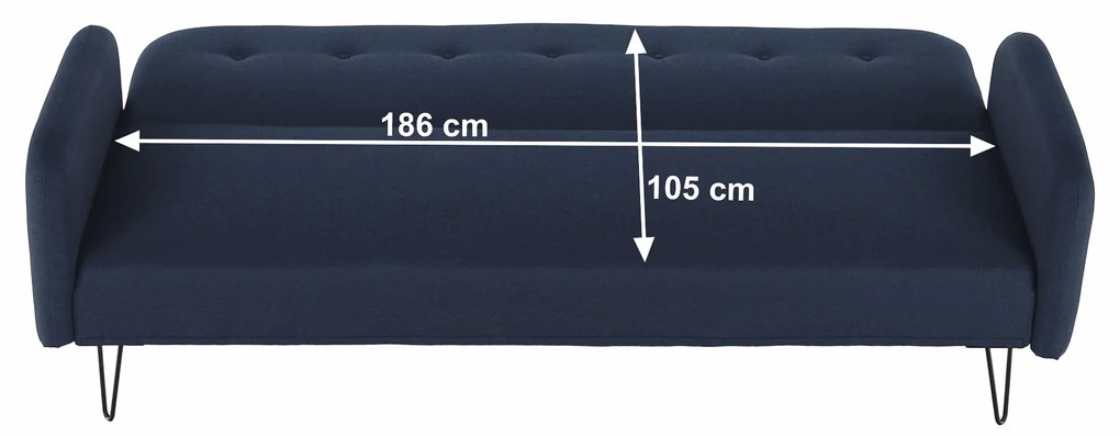 Canapea extensibilă, albastru închis, PULSA