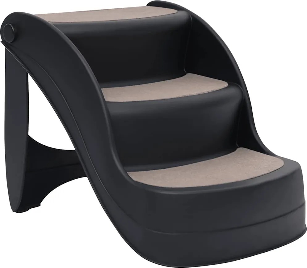 vidaXL Scări de câine pliabile în 3 trepte, negru