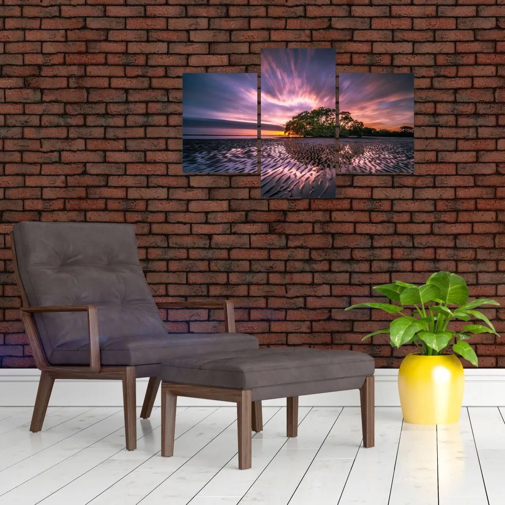 Tablou cu plajă în apus de soare (90x60 cm)