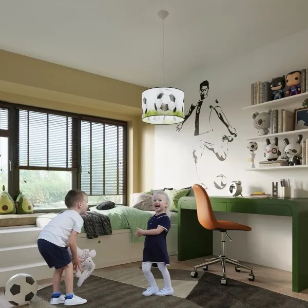 Lustră pe cablu pentru copii Sollux SL.1429 FOOTBALL 1xE27/15W/230V d. 40 cm