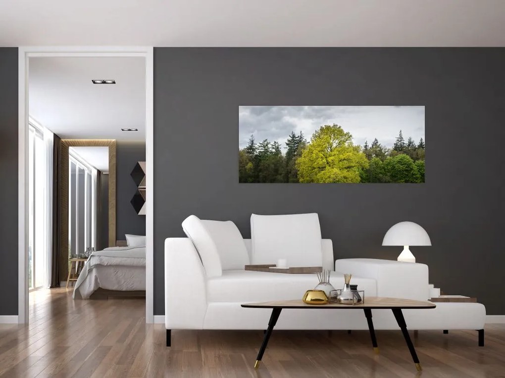 Tablou - Copac verde în câmp (120x50 cm)