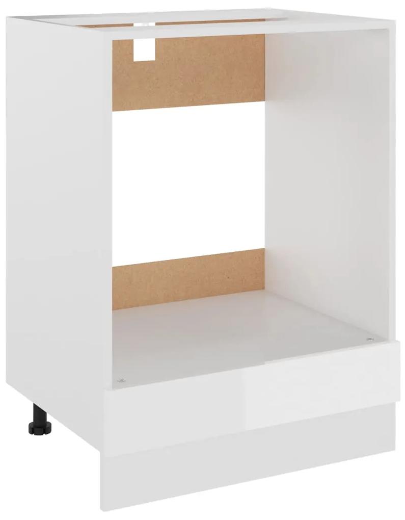 Dulap pentru cuptor, alb extralucios, 60 x 46 x 81,5 cm, pal