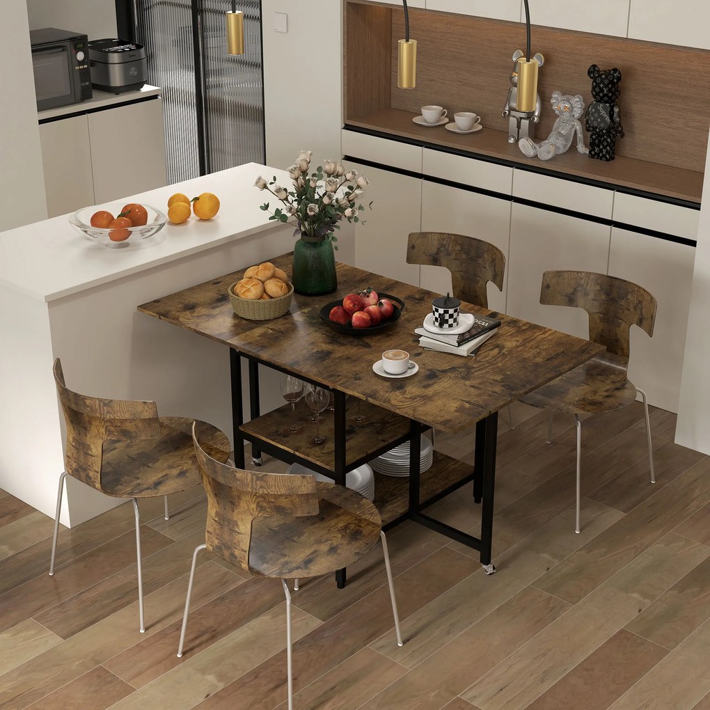 HOMCOM Masă Pliabilă Masă Extensibilă, Design Industrial, 140 cm x 80 cm x 75 cm | Aosom Romania