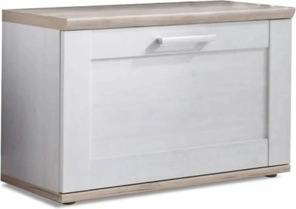 Pantofar PROVENSAL, alb/stejar San Remo, PAL infoliat, 76x38x50 cm