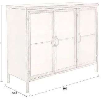 Vitrină aurie din metal 100x80x38,5 cm Gertlush – Dutchbone