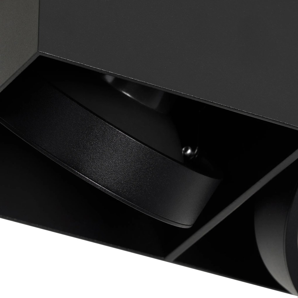 Spot inteligent negru dreptunghiular cu 2 lumini, inclusiv 2 Wifi GU10 111mm - Box