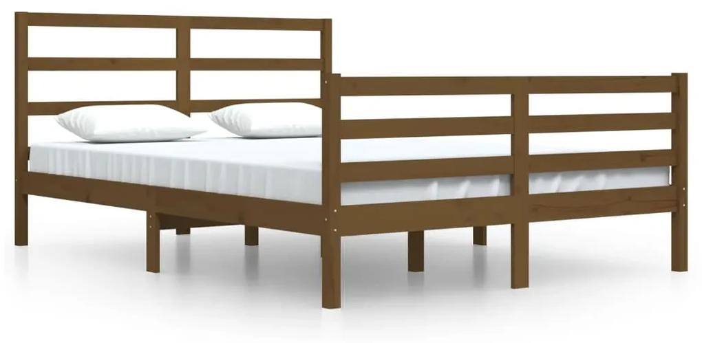 3105019 vidaXL Cadru de pat, maro miere, 160x200 cm, lemn masiv de pin