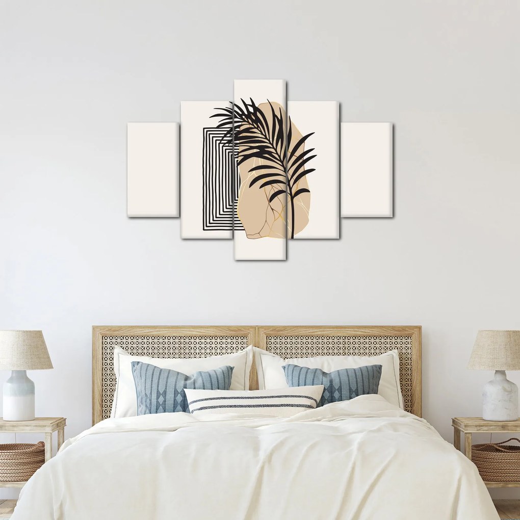 Tablou - Abstracție cu frunze tropicale N⁰3 (150x105 cm)