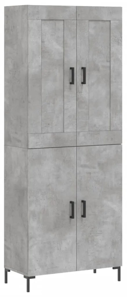 3199557 vidaXL Dulap înalt, gri beton, 69,5x34x180, lemn compozit