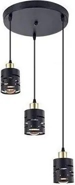 Lustră suspendată pe cablu ELEN 3xE27/35W/230V Ø 29 cm negru/auriu