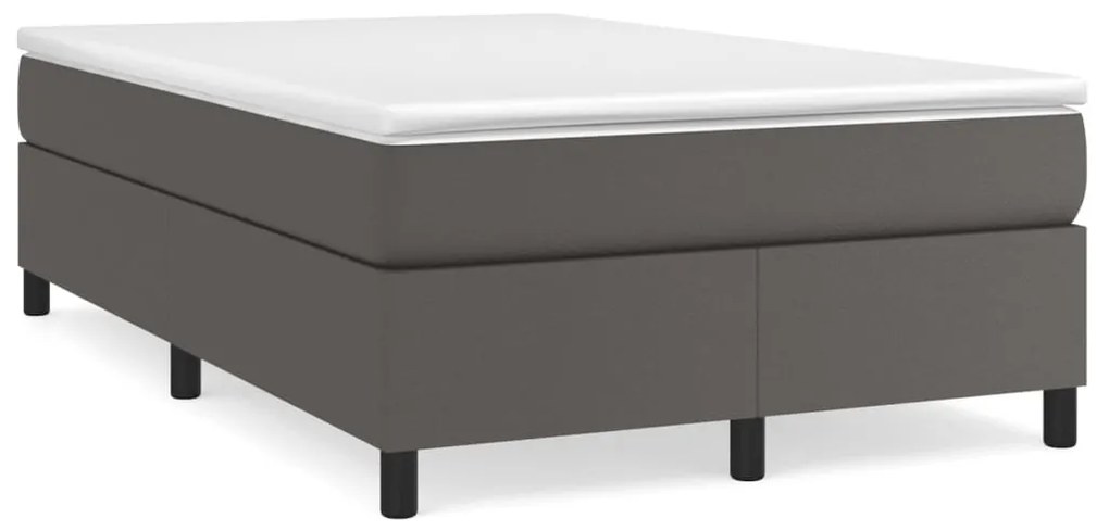 3121039 vidaXL Cadru de pat, gri, 120x200 cm, piele ecologică