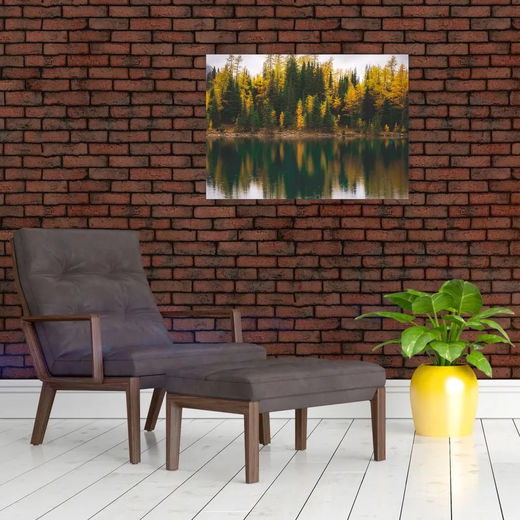 Tablou cu lac de pădure (70x50 cm)