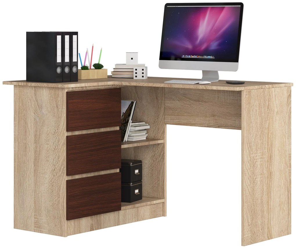 Masă PC de colț Bodhi  (Stejar sonoma + wenge) (S). 1069604