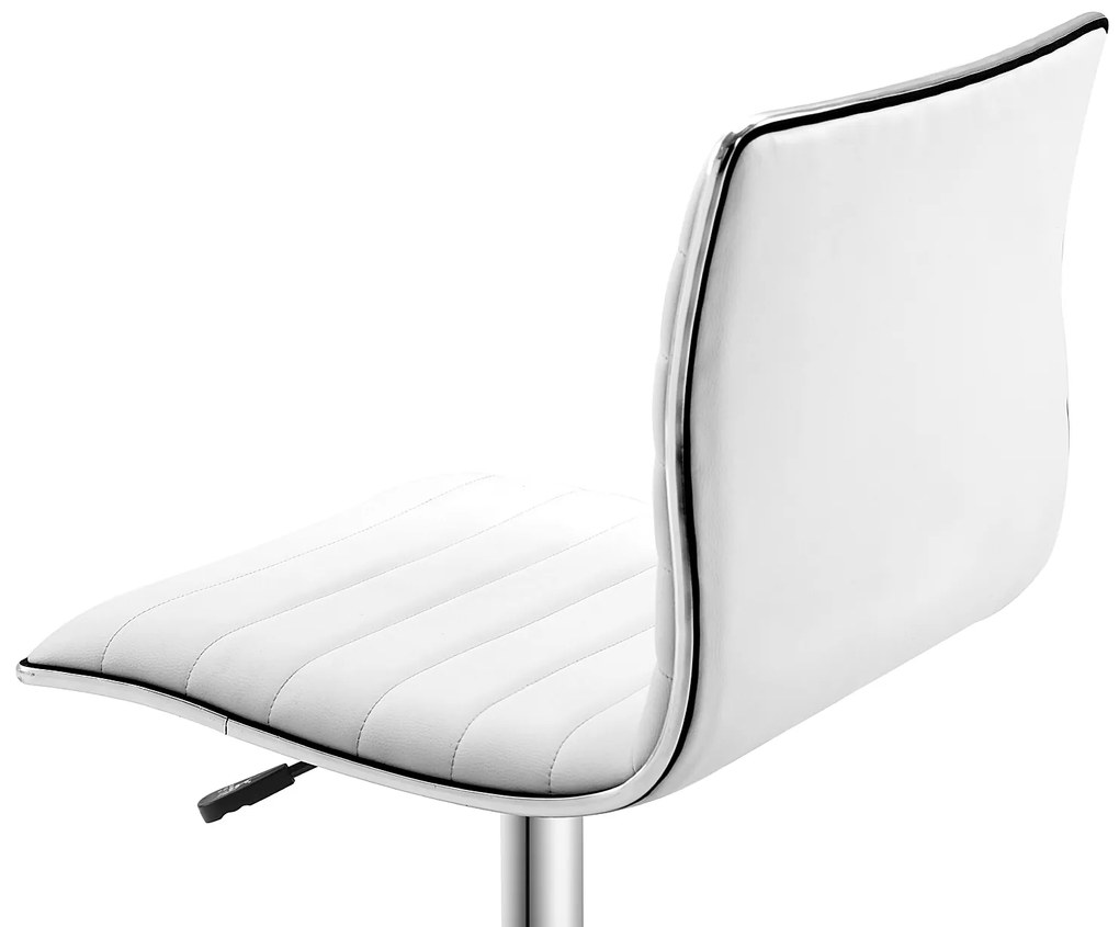 HOMCOM Scaun birou fără brațe, scaun de birou, înălțime reglabilă, șezut și spătar căptușite, 48x52x78-90cm, alb | Aosom Romania