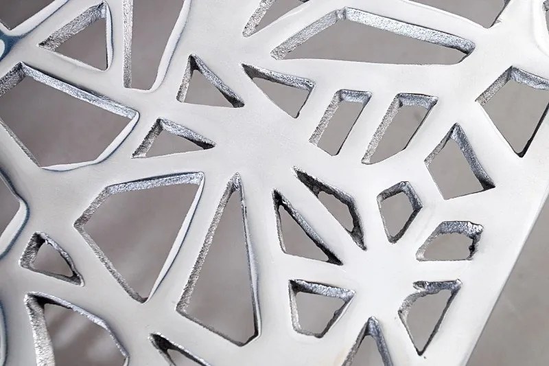 Masuta de cafea din aluminiu Abstract 60cm argintiu