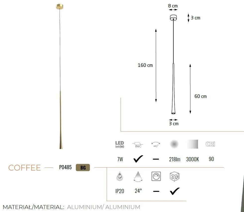 Pendul, Lustra LED design modern COFFEE