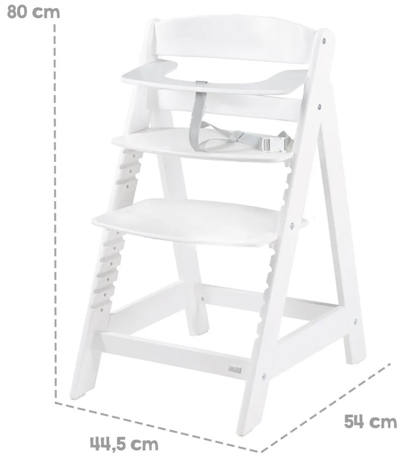Scaun de masă pentru bebe alb Luxe – Roba
