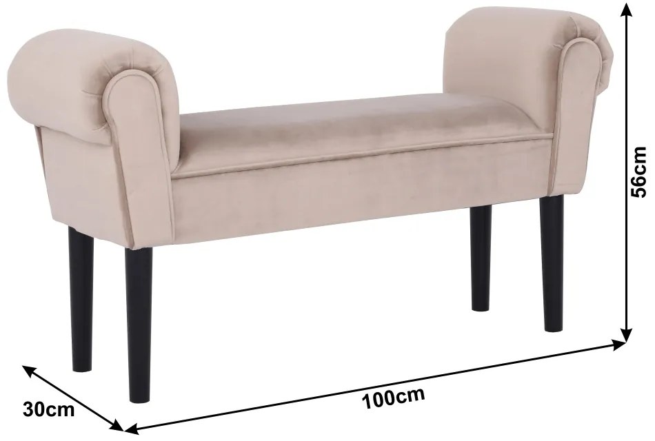 BAN609 - Bancuta 100 cm, bancheta, banca living, dormitor, hol - Gri deschis