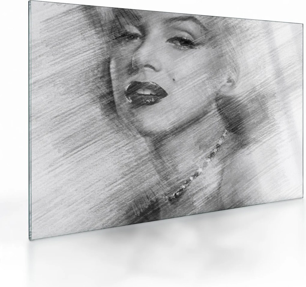 Tablou pe sticlă - Portretul lui Marilyn Monroe (70x50 cm)