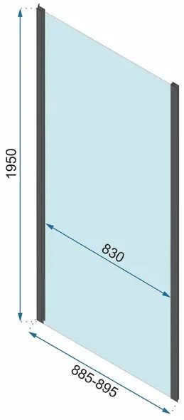 Cabina de dus dreptunghiulara cu usi batante Rea Rapid Swing 90x100 cm