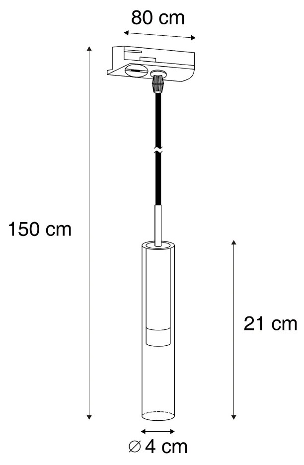 Spot modern auriu cu sticlă ambră pentru sistem de șine monofazat - Slimline Loyce