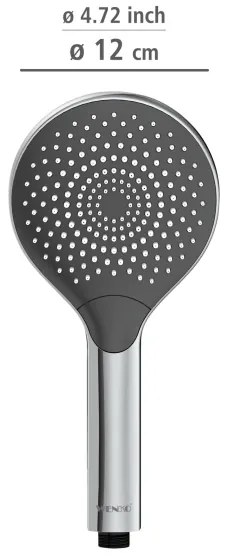 WENKO 24921100 - Cap pentru duș cu sistem de economisire a apei 12x12 cm, crom lucios/gri