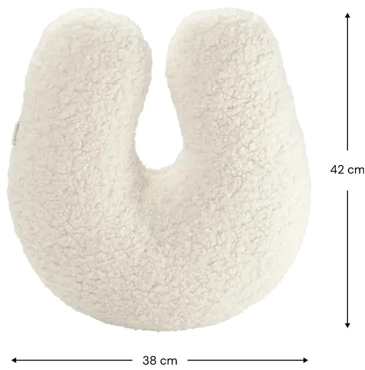 Pernă decorativă pentru copii crem cu tapițerie din țesătură bouclé U – Wigiwama