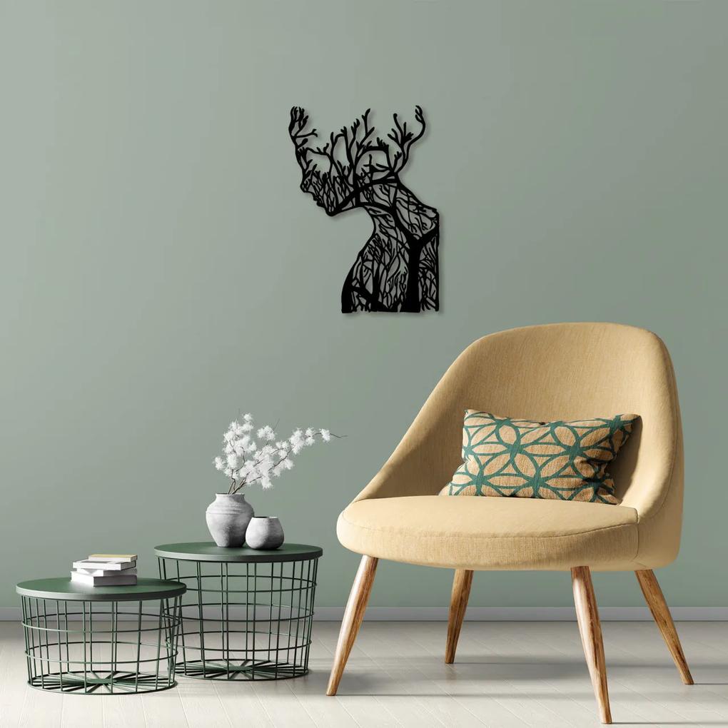 Accesoriu decorativ de perete metalic Tree woman - Model 318