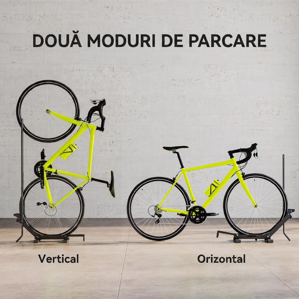 SPORTNOW Suport pentru Biciclete Reglabil din Oțel și Plastic, Negru | Aosom Romania