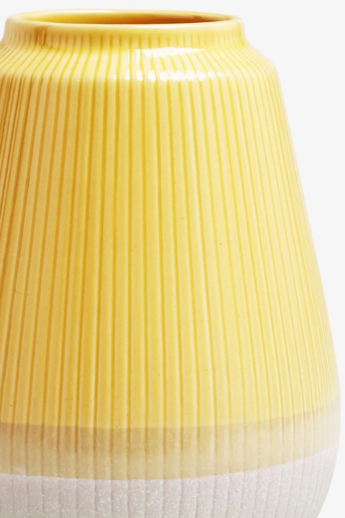 Set 2 Vaze mari galbene cu baza glazura granit 23 cm