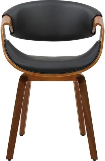 Scaun retro imitatie piele neagra, lemn furniruit ORGANIC