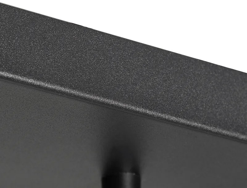 Lampă suspendată Art Deco neagră cu sticlă fumurie 8 lumini - Sandra