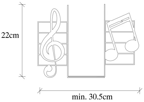 Suport de cărți 22x35,5 cm negru
