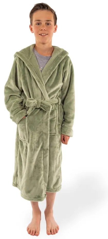 Halat pentru copii verde 122-128 din micropluș/cocolino Delux – Tiseco Home Studio