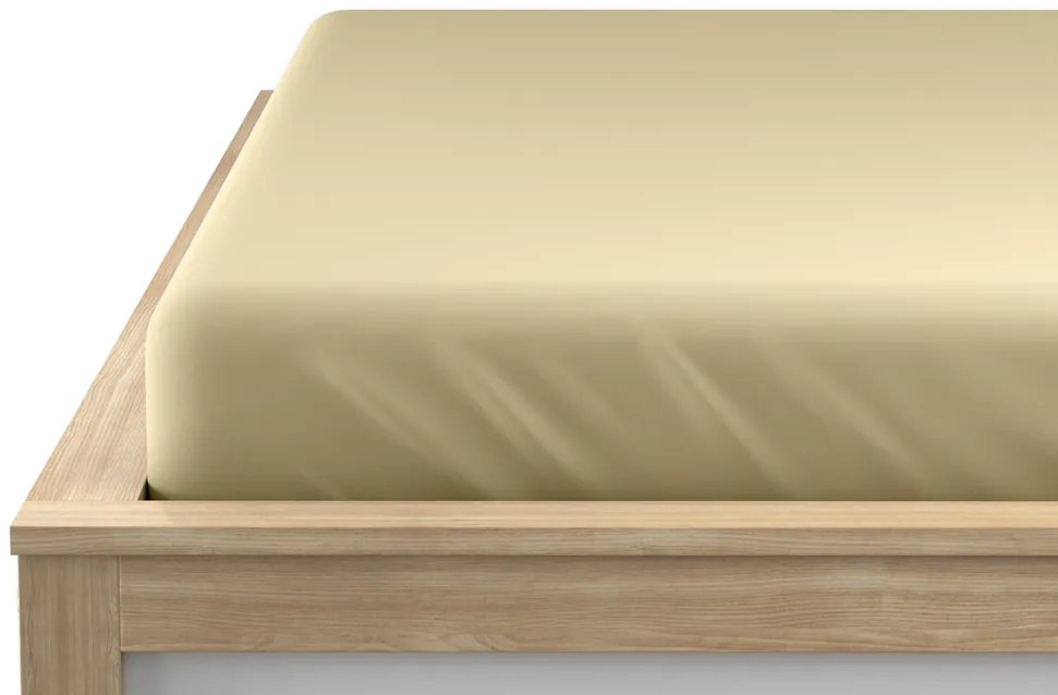 Cearsaf Jersey EXCLUSIVE cu elastic crem 140 x 200 cm