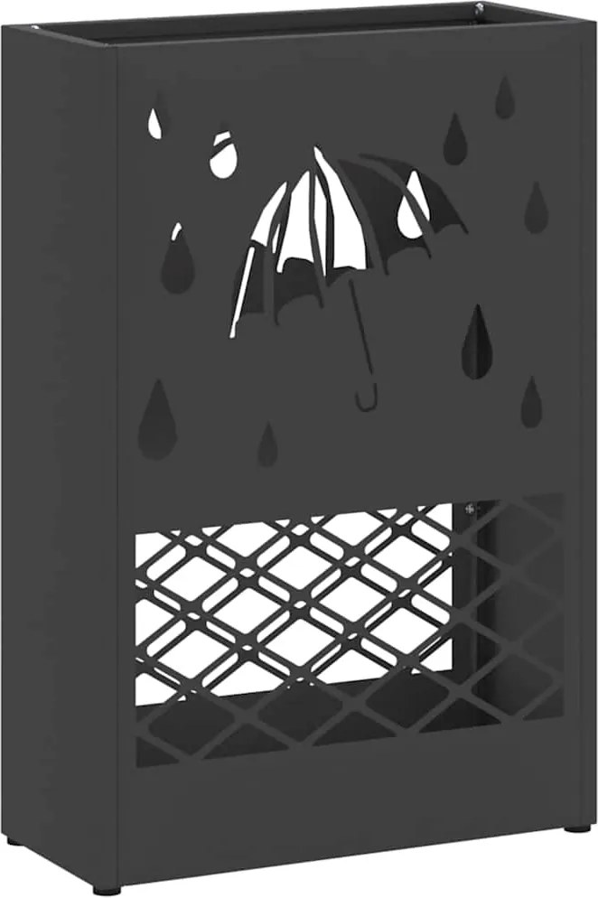 vidaXL Suport pentru umbrele Negru 28 x 12 x 41 cm Oțel