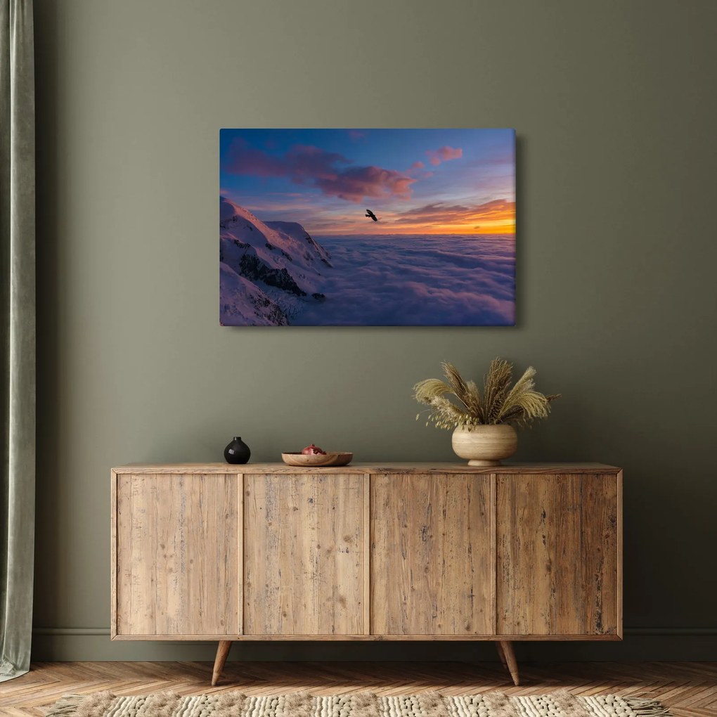Tablou în apus de soare, Mont Blanc (90x60 cm)
