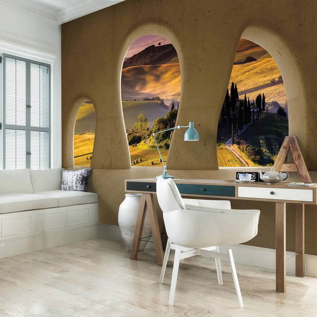 Fototapet - Fereastra - Toscania (152,5x104 cm)