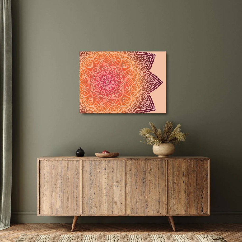 Tablou pe sticlă - Mandala artă (70x50 cm)