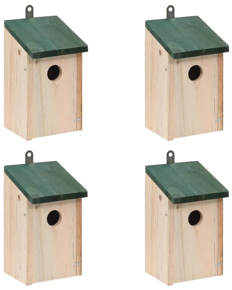 vidaXL Căsuțe de păsări, 4 buc., 12 x 12 x 22 cm, lemn