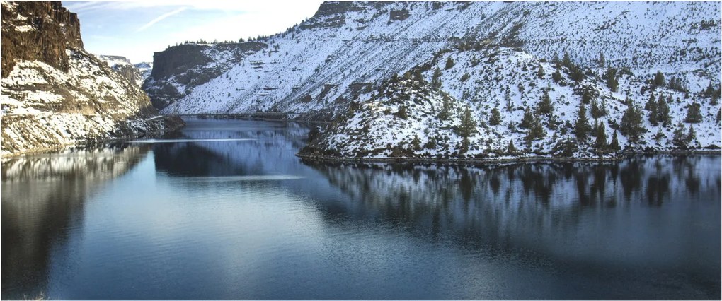 Tablou - peisaj de iarnă cu lac (120x50 cm)