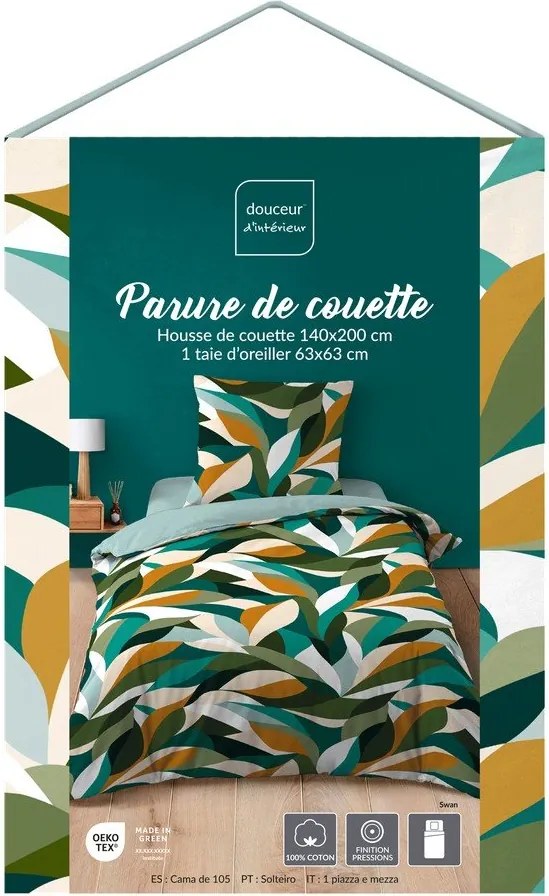 Lenjerie de pat din bumbac pentru pat de o persoană 140x200 cm Swan – douceur d'intérieur