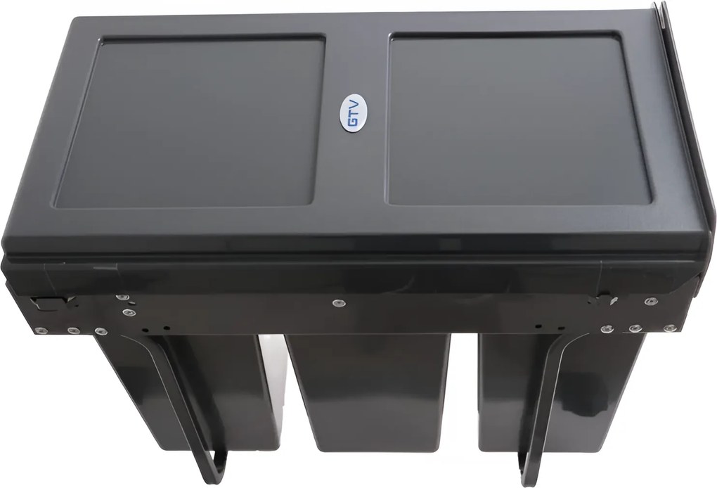 Cos gunoi incorporabil GTV Practi Eco, colectare selectiva, pentru corp de 300 mm, gri antracit, 3 x 10 l Plastic, Gri antracit, L:282 mm; A:500 mm;