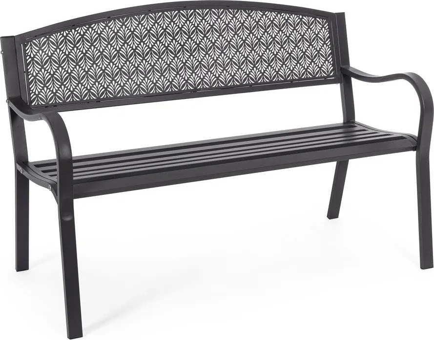 Bancă de grădină gri antracit din metal Lizette – Bizzotto