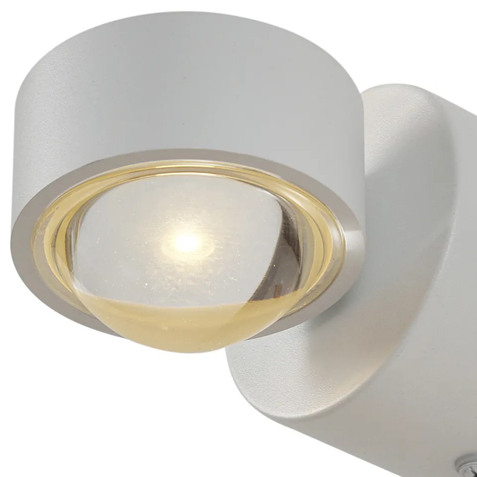 Lampă de perete de design albă, incl. LED IP44 - Lens